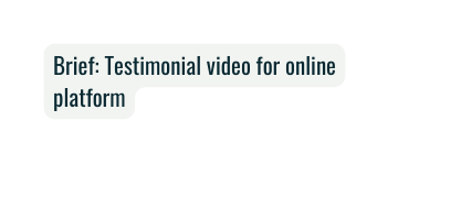 Brief Testimonial video for online platform