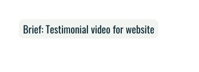 Brief Testimonial video for website