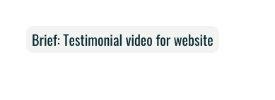 Brief Testimonial video for website